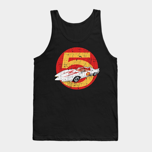 Mach 5 Speed Racer Car Vintage Tank Top by Niko Neon